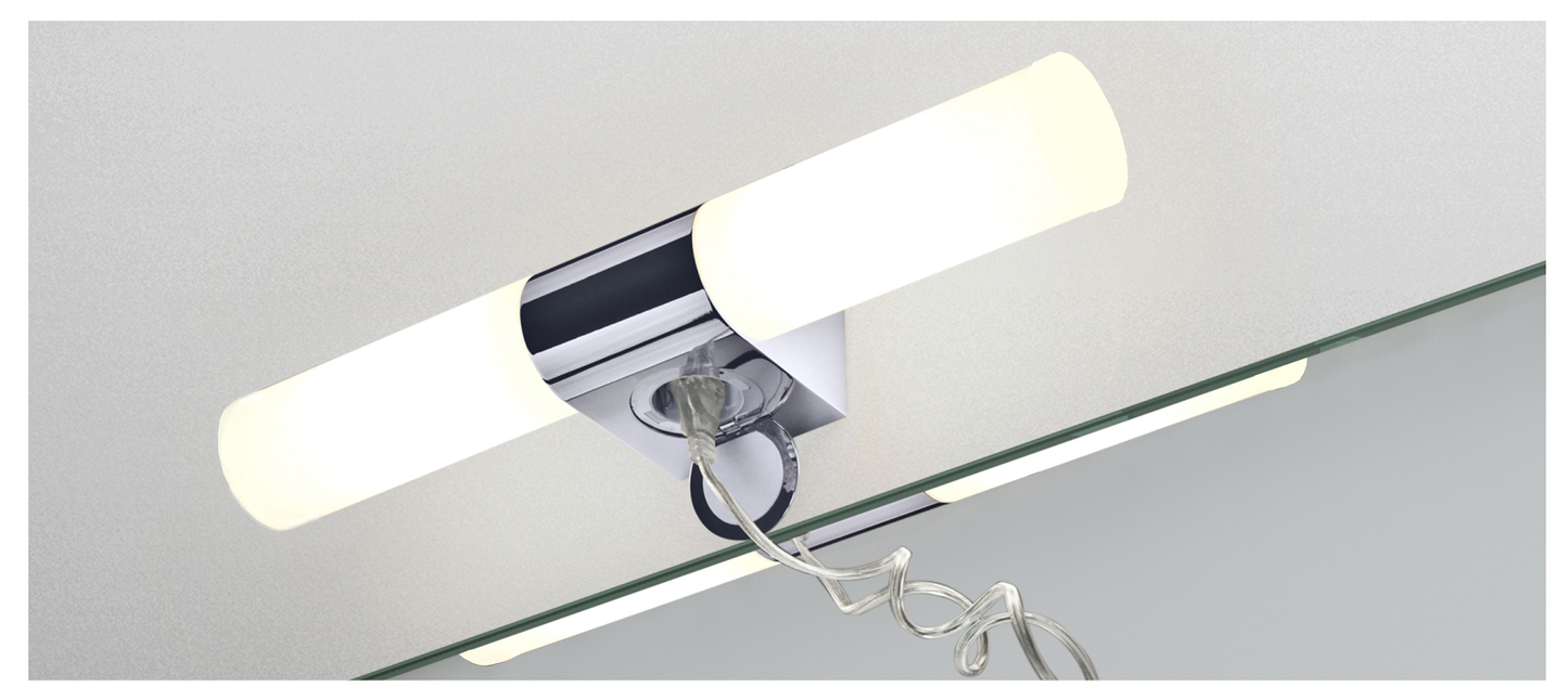 I-SAVE TUBELINE STICK IP44 krom / opal 2xE14 maks 40W med skjult stikk 1807S