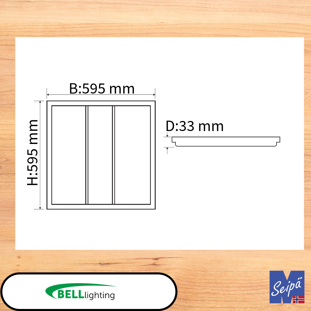 BELL ARIAL T-PRO TROFFER MULTI CCT LED-panel /830/840/860 CRI85 alt med multilumen og multikelvin Som tilvalg CASAMBI eller DALI