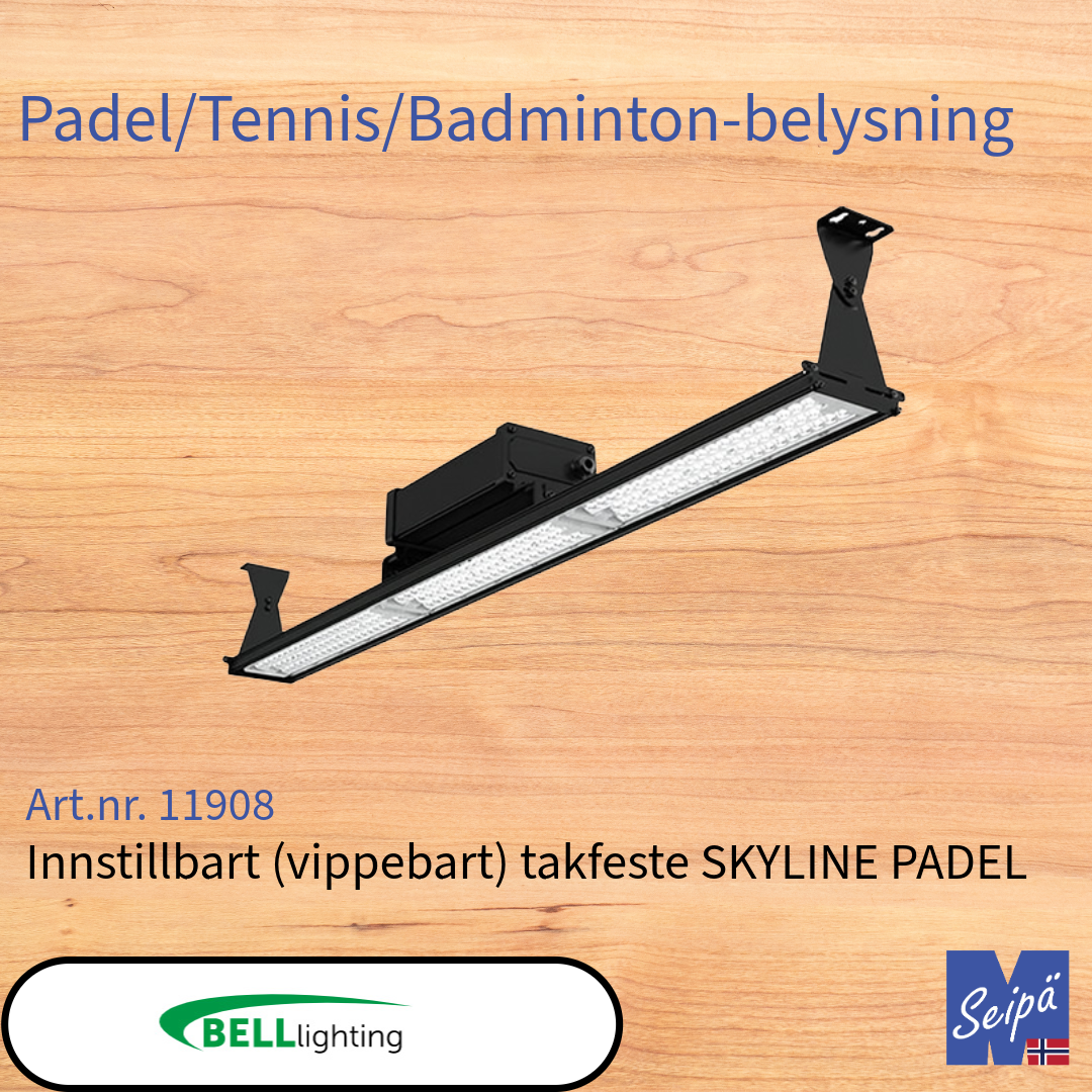 BELL SKYLINE PADEL MultiLumen LED-lyskaster 4000K Som tilvalg visir, takfeste, stolpetopp, CASAMBI eller DALI-2 Art.nr.11906