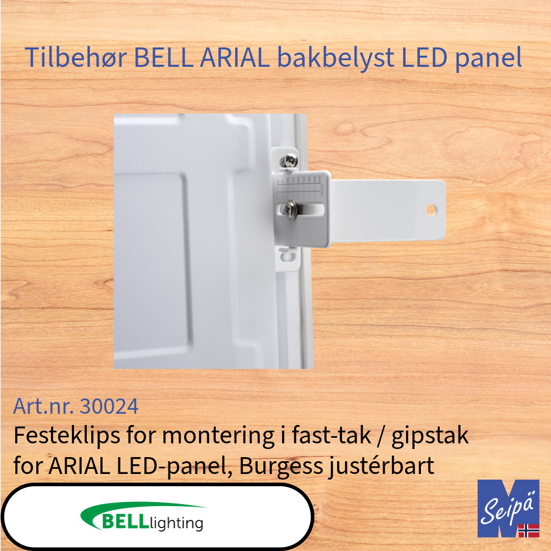 BELL Tilbehør for LED-panel ARIAL bakbelyst rammer wireoppheng og festeklips