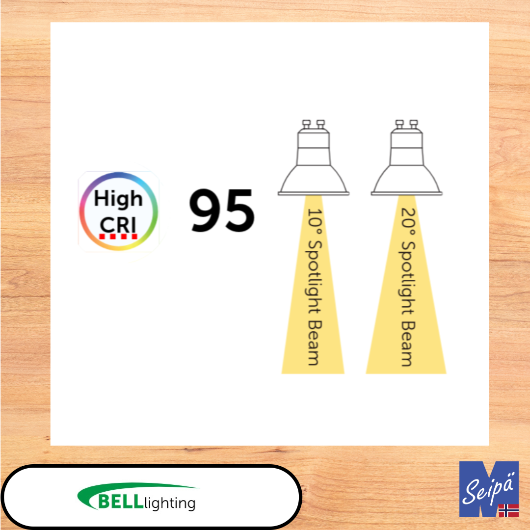 BELL LED-lyskilde Precision PRO QPAR51 PAR16 GU10 smalstråle 10° & 20°, LED og 30.000 timer 5 års garanti 2700K 4000K Art.nr. 05766 05767 05768 05769