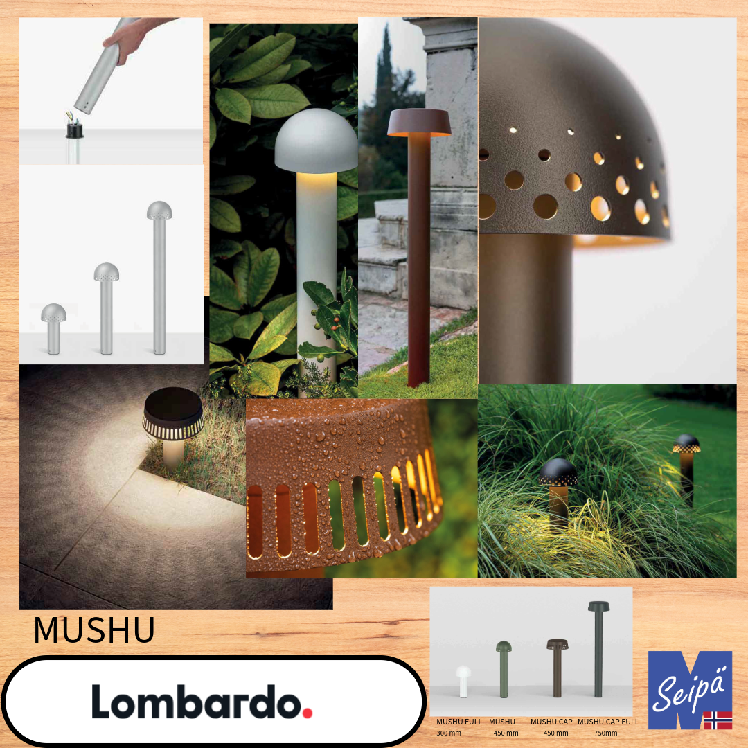 LOMBARDO LED-pullert MUSHU-serien 300 450 750 2200K 2700K 3000K 4000K med festebase