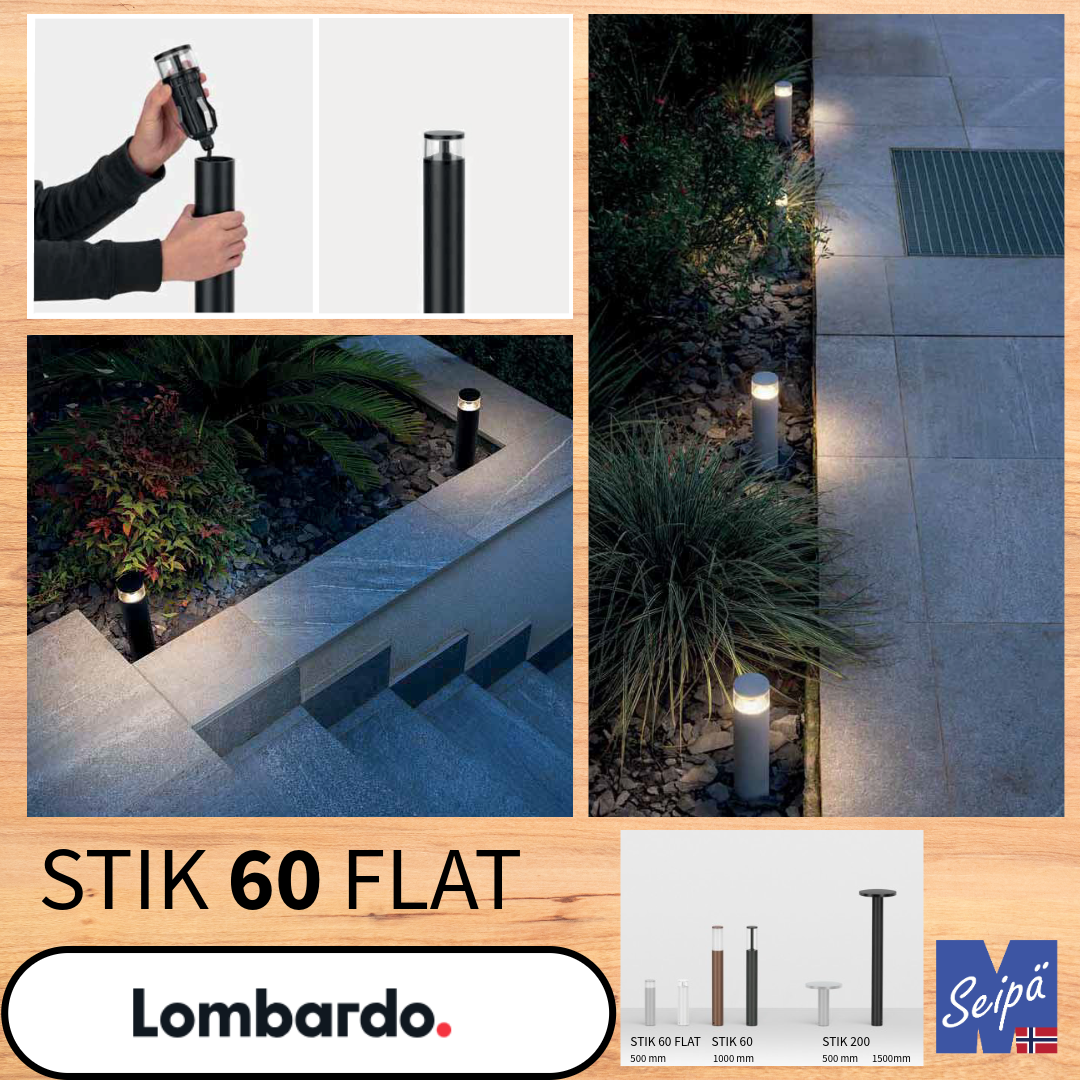 LOMBARDO LED-pullert STIK 60 Flat Trasp sort 2700K LED-topp LL16130B2