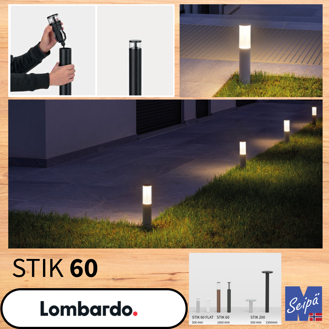 LOMBARDO LED-pullert STIK 200 OPAL sort 2700K LED-topp LL16150B2