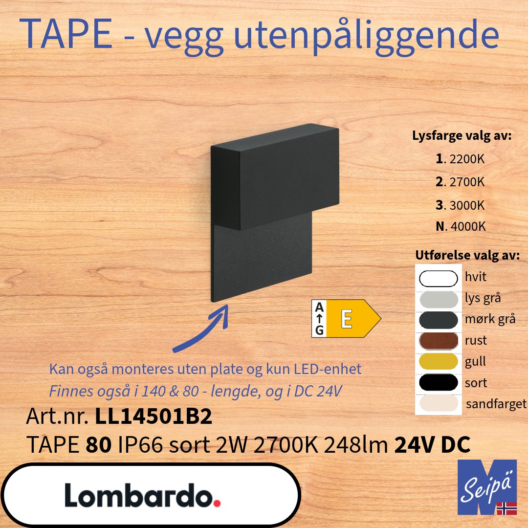 LOMBARDO TAPE 80 Hvit IP66 DC 24V LL14501W2