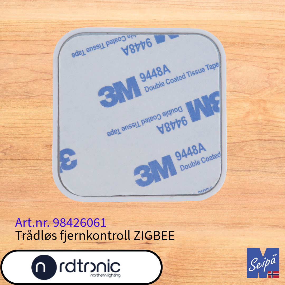 NORDTRONIC Fjernkontroll for ZIGBEE for plassering på vegg eller tas med Art nr 98426061