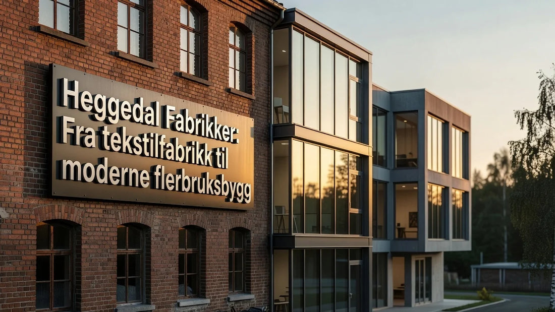 Professional header image for industry analysis: Heggedal Fabrikker: Fra tekstilfabrikk til moderne flerbr...