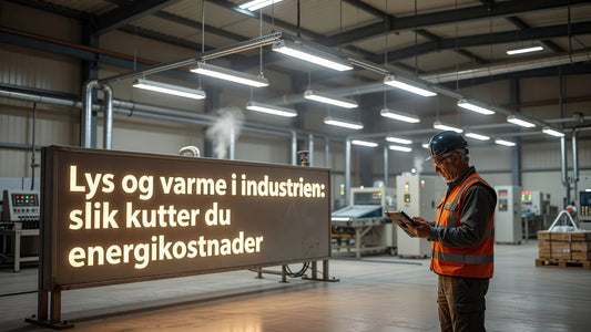Professional header image for industry analysis: Lys og varme i industrien: slik kutter du energikostnader