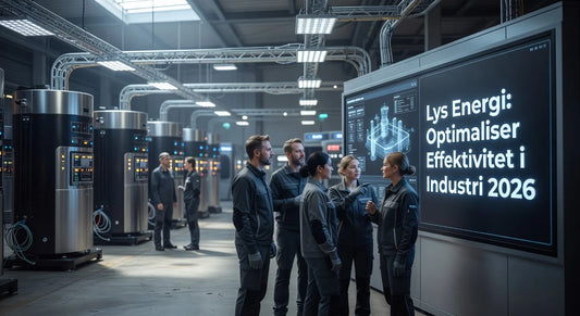 Professional header image for industry analysis: Lys Energi: Optimaliser Effektivitet i Industri 2026
