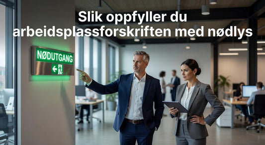 Professional header image for step-by-step guide: Slik oppfyller du arbeidsplassforskriften med nødlys