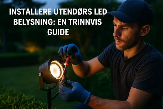 Professional header image for step-by-step guide: Installere Utendørs LED Belysning: En Trinnvis Guide
