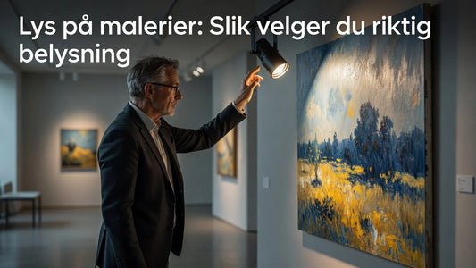 Professional header image for list-based article: Lys på malerier: Slik velger du riktig belysning