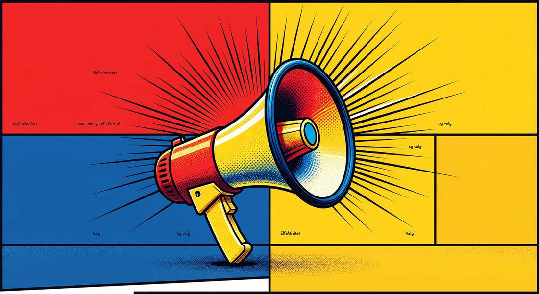 Professional header image for comparison analysis: LED utendørs: Sammenlign effektivitet og valg