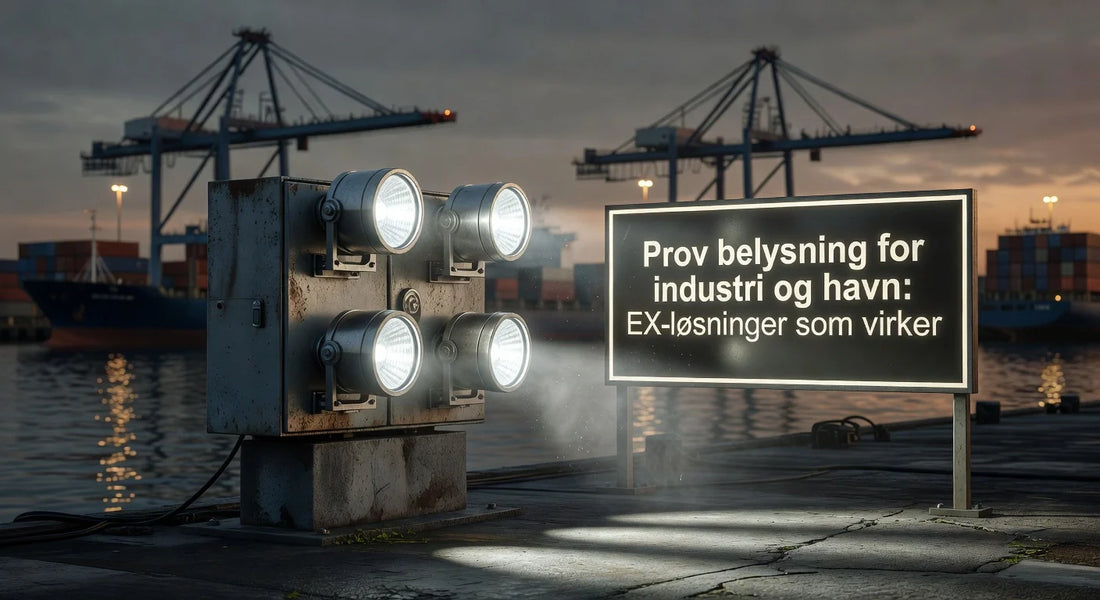 Professional header image for list-based article: Prov belysning for industri og havn: EX-løsninger som virker