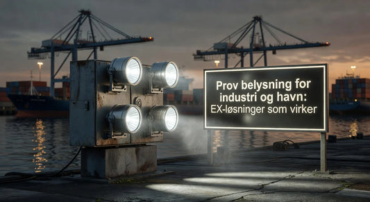 Professional header image for list-based article: Prov belysning for industri og havn: EX-løsninger som virker