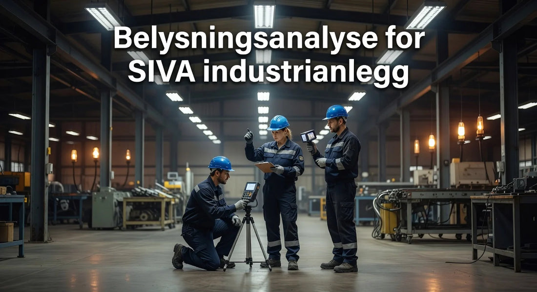 Professional header image for industry analysis: Belysningsanalyse for SIVA industrianlegg