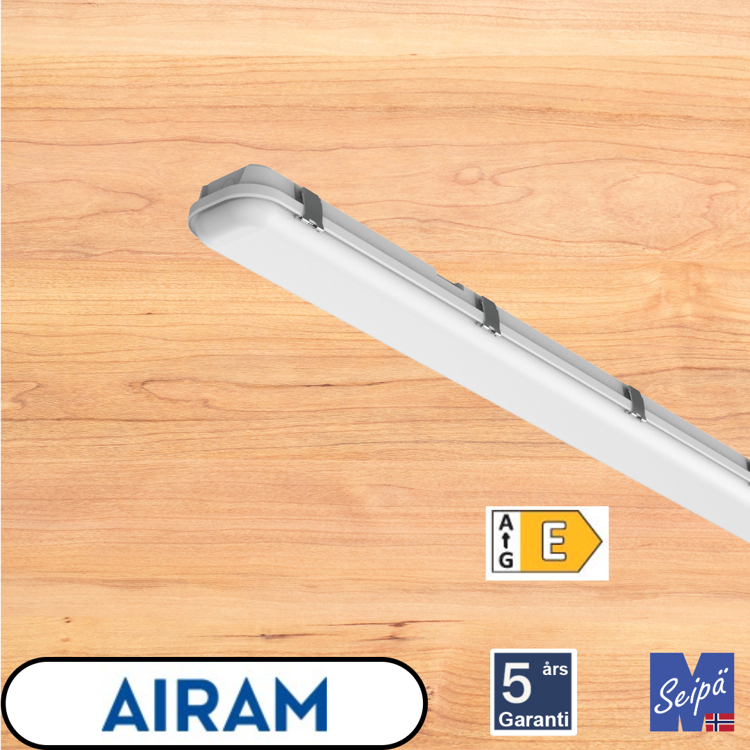 AIRAM Fresa Pro 1200 & 1500 LED IP65 PC industri, gjennomkablet, 4000K, PÅ/AV Art nr 4338594 & 4338595