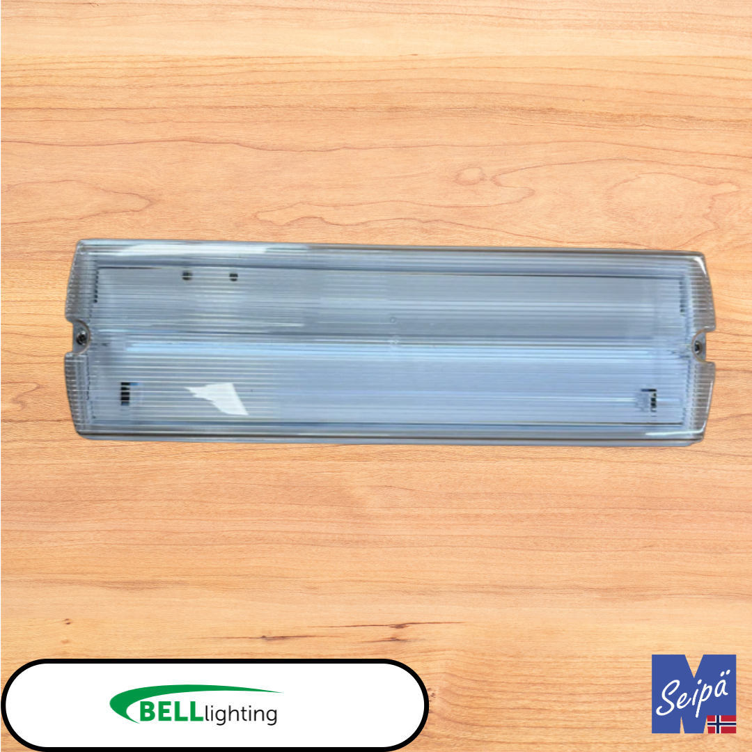 BELL Spectrum LED Bulkhead IP65 3,3W Nødlys m/selvtest og piktogrammer Art nr 09040V2 ELNR 6631951