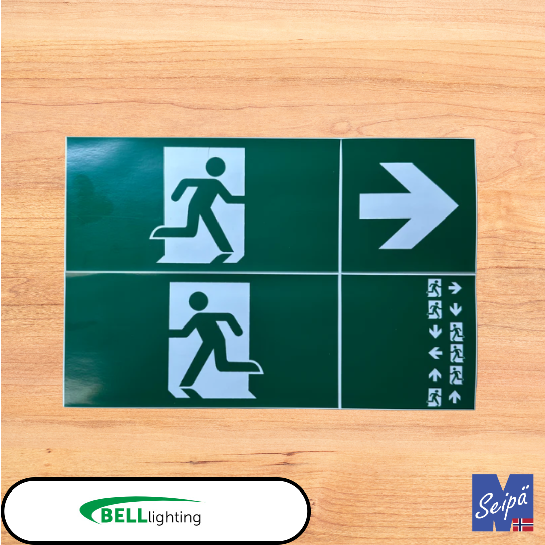 BELL Spectrum LED Bulkhead IP65 3,3W Nødlys m/selvtest og piktogrammer Art nr 09040V2 ELNR 6631951