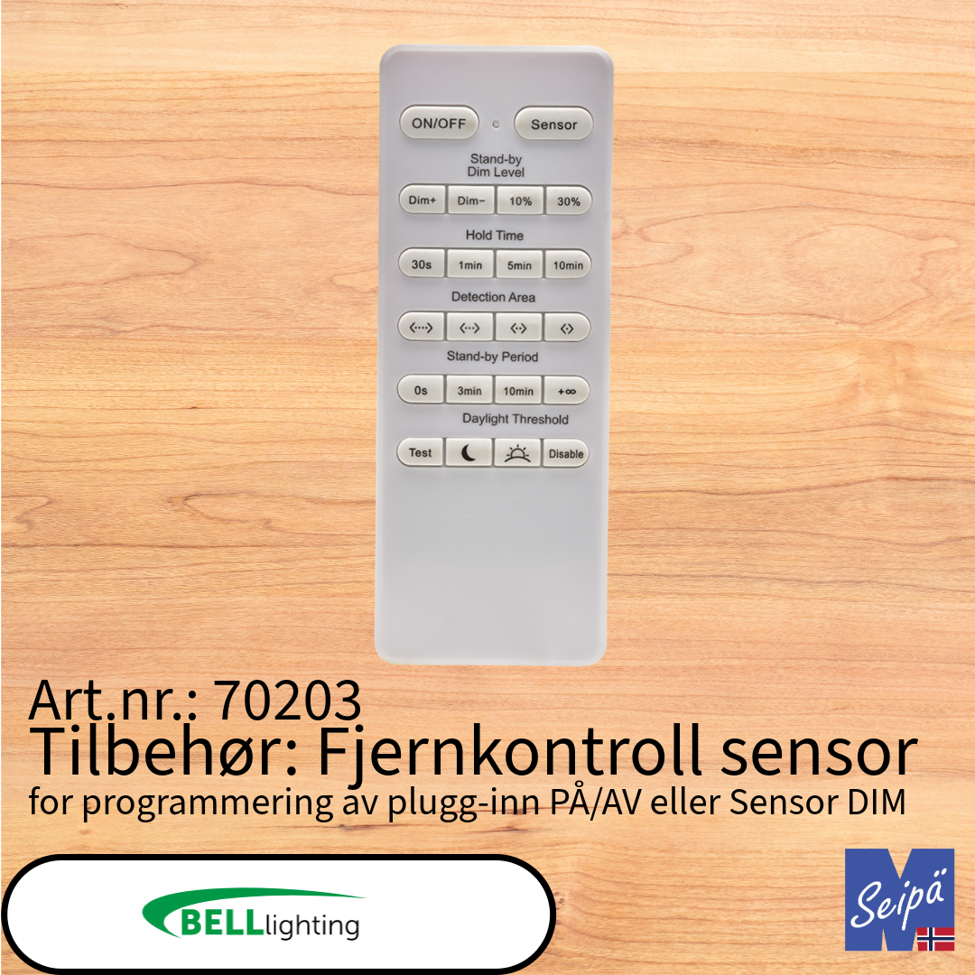 BELL AQUA CONNECT IP65 Bulkhead Hvit & Sort rund MultiLumen 9W-12W-16W 1.080-2.240 lm MultiKelvin 3K/4K/5K/6K tilbehør sort dekorring & sort hvit øyelokk & plug in nødlys-kit 3T selv-test & MW-sensor & fjernkontroll 50.000 timer 7 års garanti Art.nr.70200