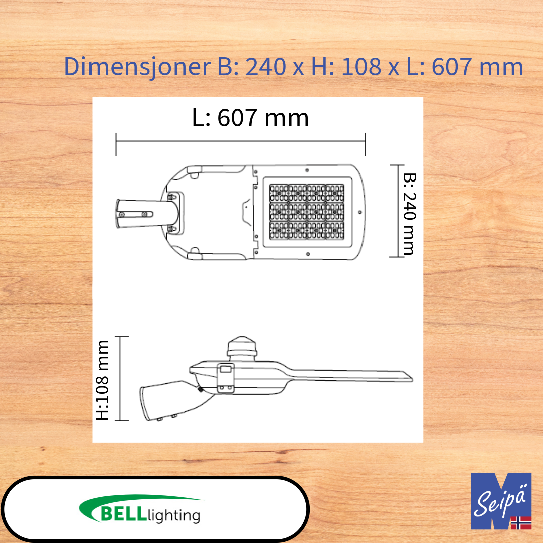 BELL CITYLINE REGO LED-veilys med 3-pins NEMA-sokkel MultiLumen MultiKelvin 15W-200W 2.505-34.200 lm 100.000 timer 8 års garanti Art.nr.72070-72071-72082-72073-72074-72075
