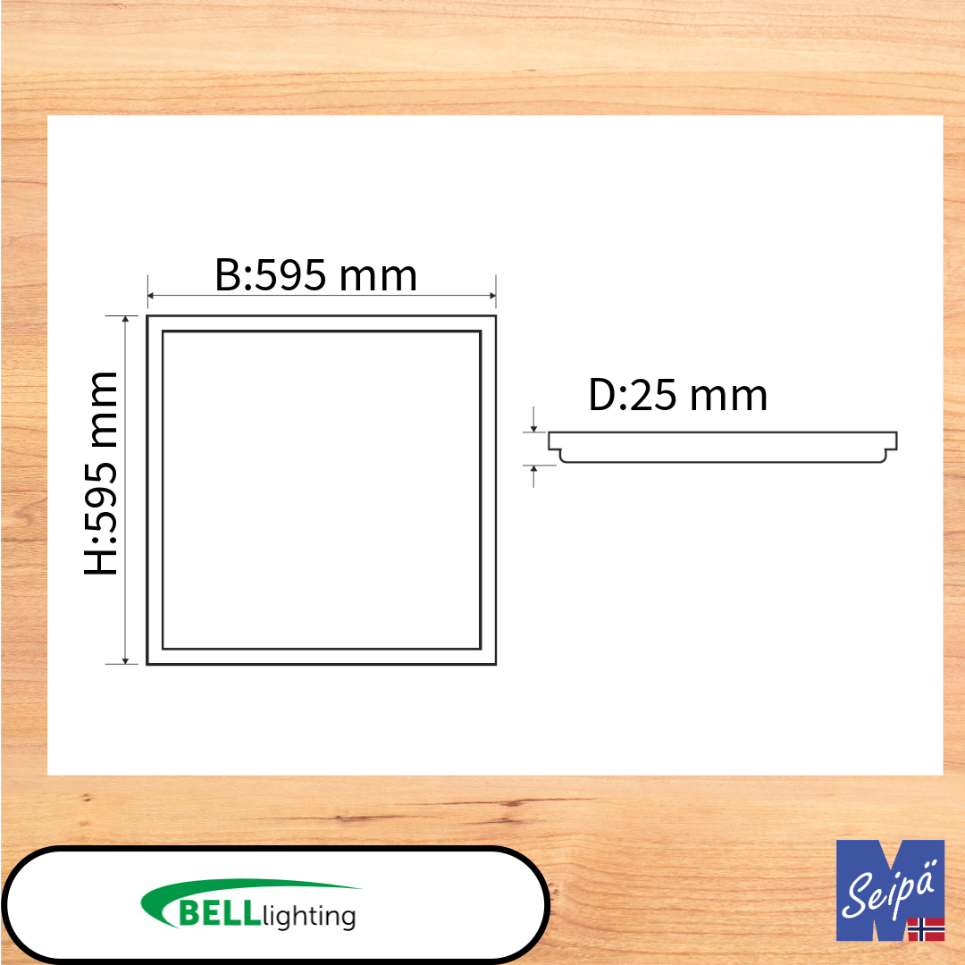 BELL ARIAL MULTI IP65 LED-panel /830/840/860 CRI85 alt med multilumen Som tilvalg CASAMBI eller DALI