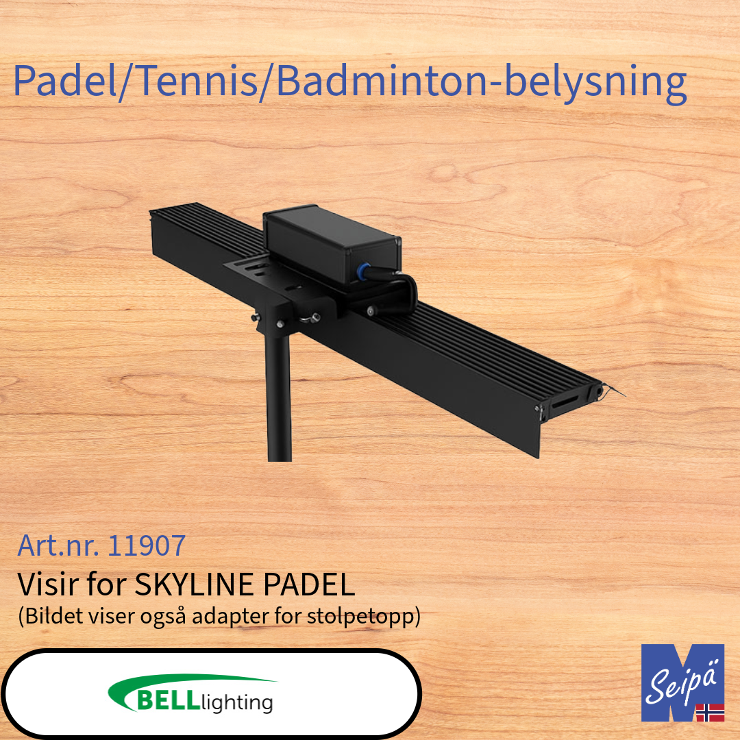 BELL SKYLINE PADEL MultiLumen LED-lyskaster 4000K Som tilvalg visir, takfeste, stolpetopp, CASAMBI eller DALI-2 Art.nr.11906