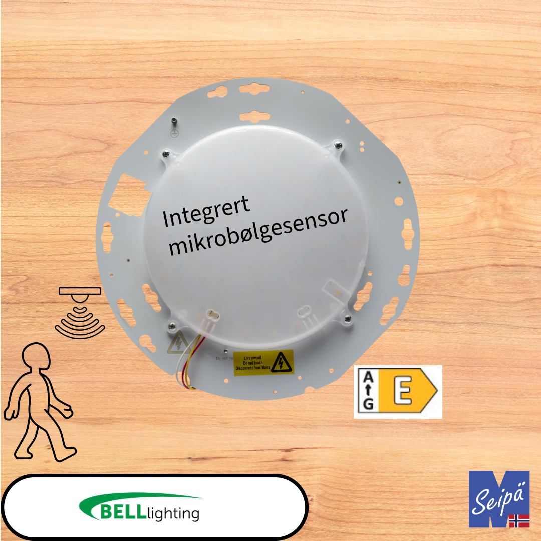 BELL GEAR TRAY LED innmat med sensor for Bulkhead, plafond,  9W/14W/18W PÅ/AV Art nr 11608 ELNR 3773212