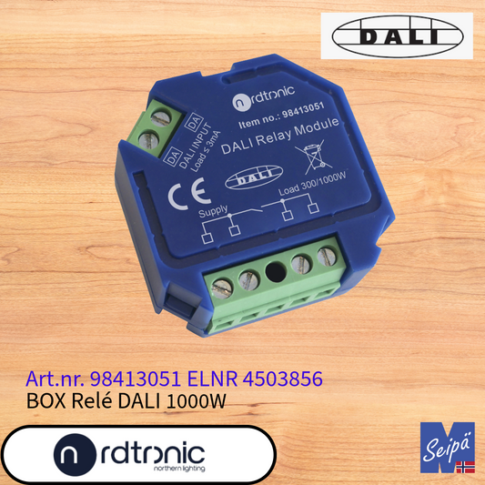 NORDTRONIC DALI Box Relé for veggboks 1000W LED for plassering bak bryter Art nr 98413051