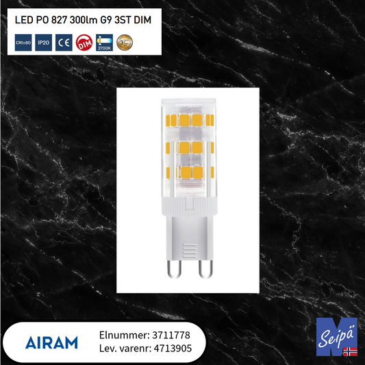 LED-lyskilde G9-kapsel 3-step DIM 3W 827 AIRAM
