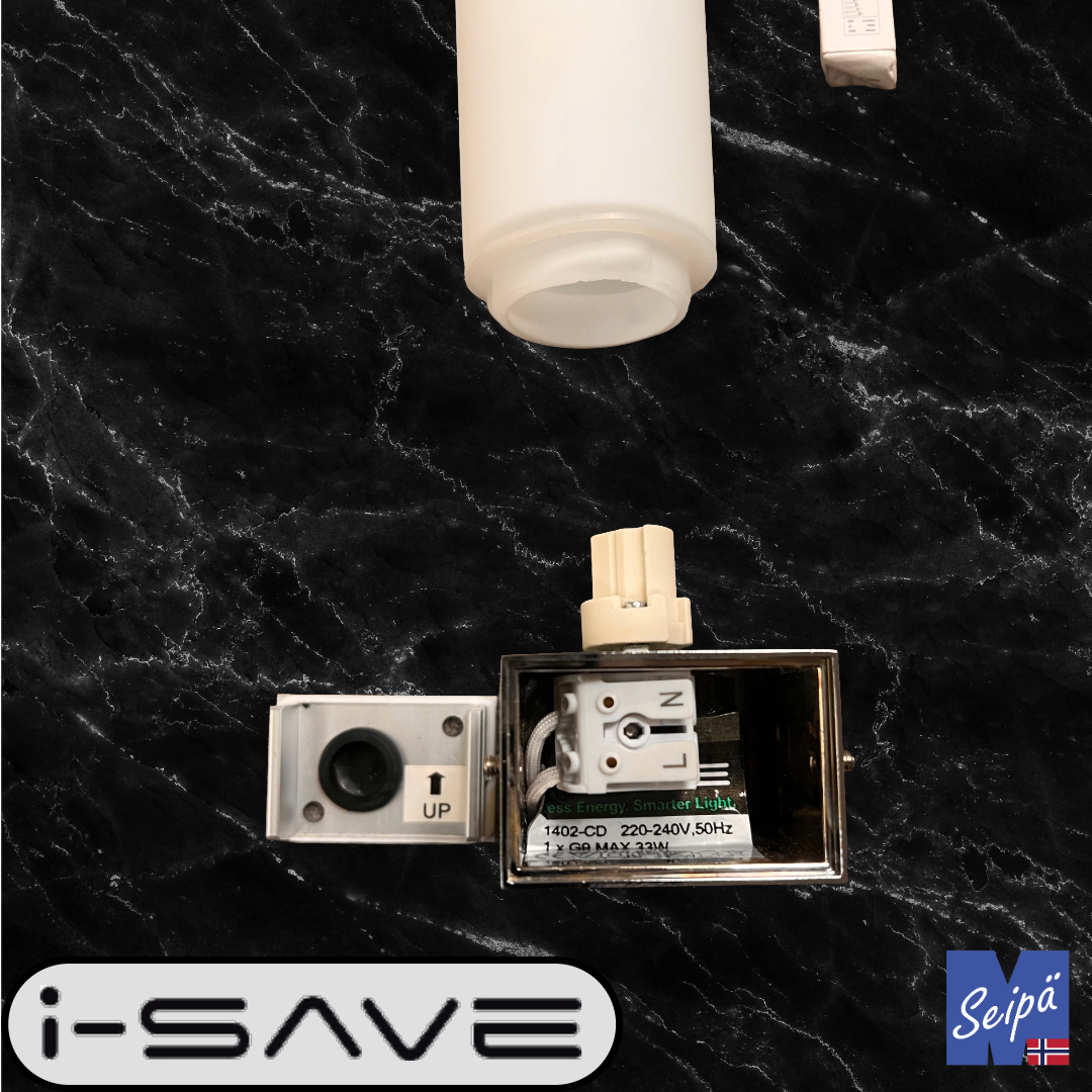 I-SAVE CYLINDER IP44 krom / opal 1xG9 maks 33W 1402-CD