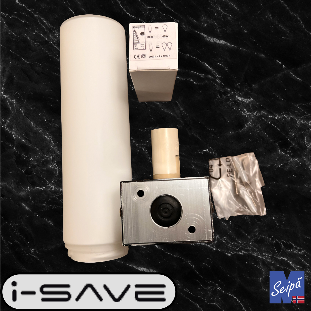 I-SAVE TUBE IP44 krom / opal 1xE14 maks 40W 1407