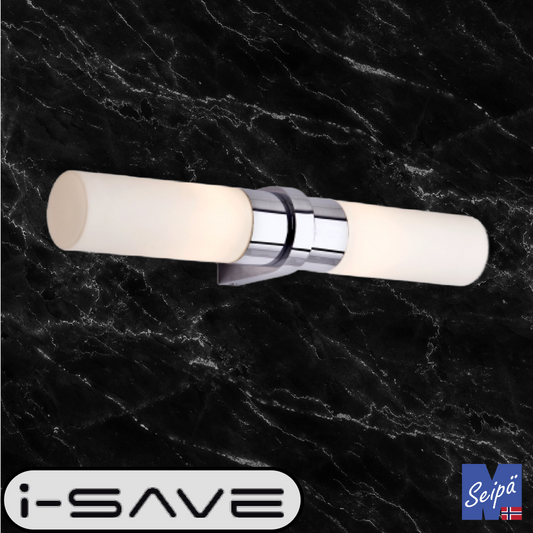 I-SAVE PIPELINE dobbel IP44 krom / opal 2xG9 maks 33W 1807