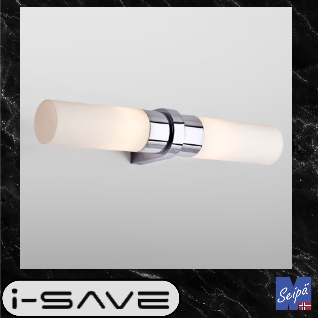 I-SAVE PIPELINE dobbel IP44 krom / opal 2xG9 maks 33W 1807