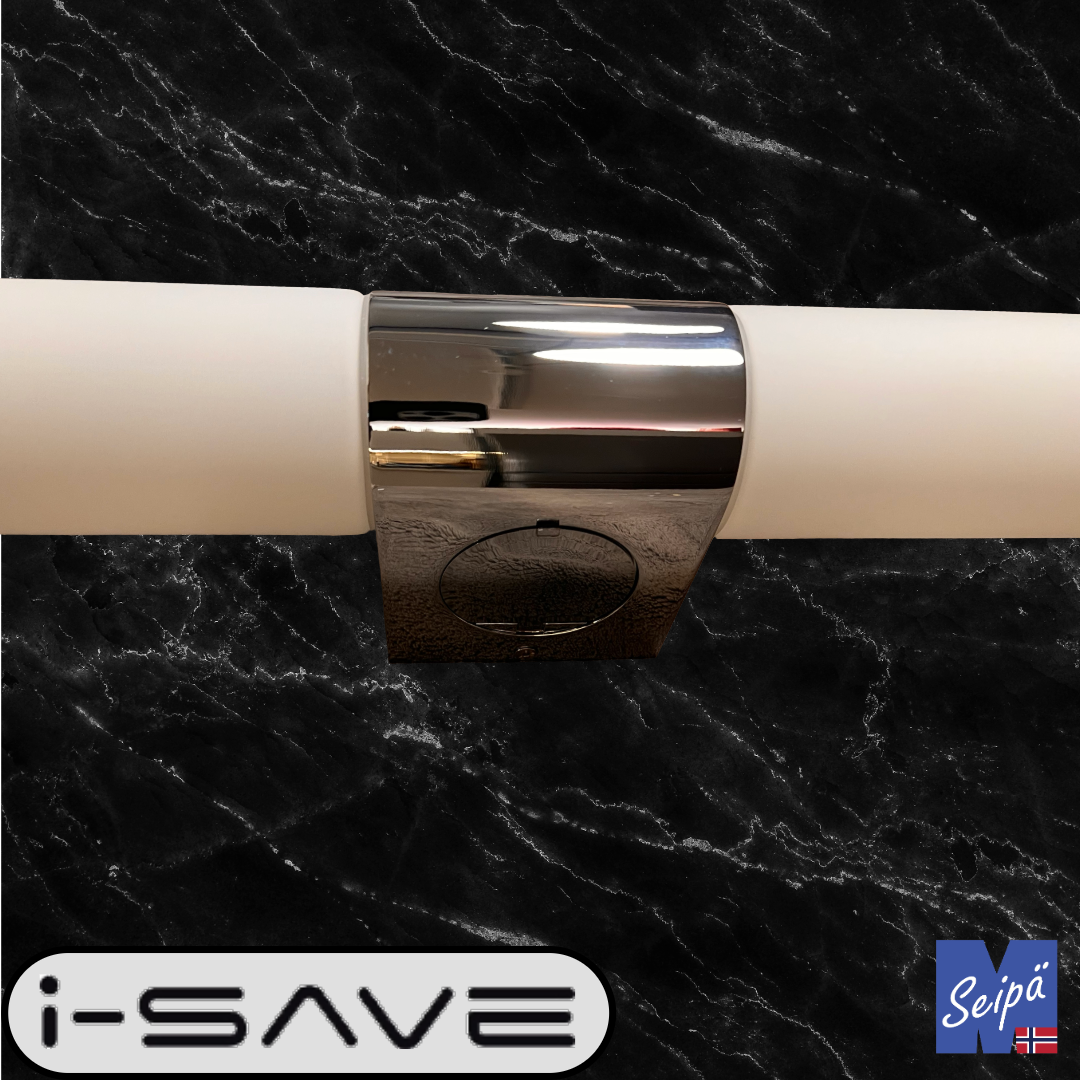 I-SAVE TUBELINE STICK IP44 krom / opal 2xE14 maks 40W med skjult stikk 1807S
