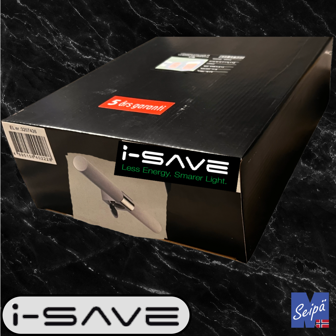 I-SAVE TUBELINE STICK IP44 krom / opal 2xE14 maks 40W med skjult stikk 1807S