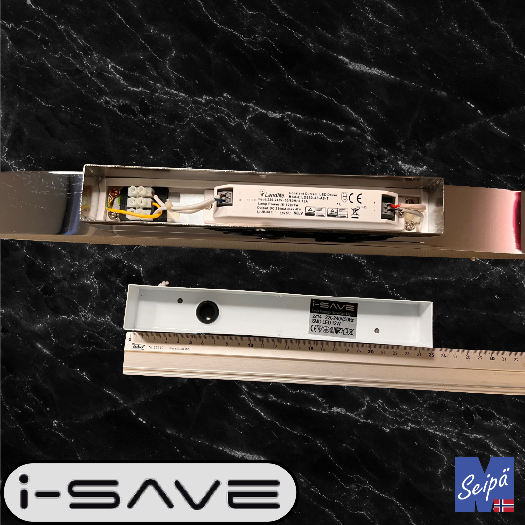 I-SAVE ZEPPELINI LED SMD IP44 krom / akryl 12W 3000K 800 lm 2214