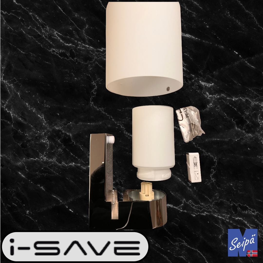 I-SAVE GLAS ROUND IP44 krom / opal 1xG9 maks 33W 2223