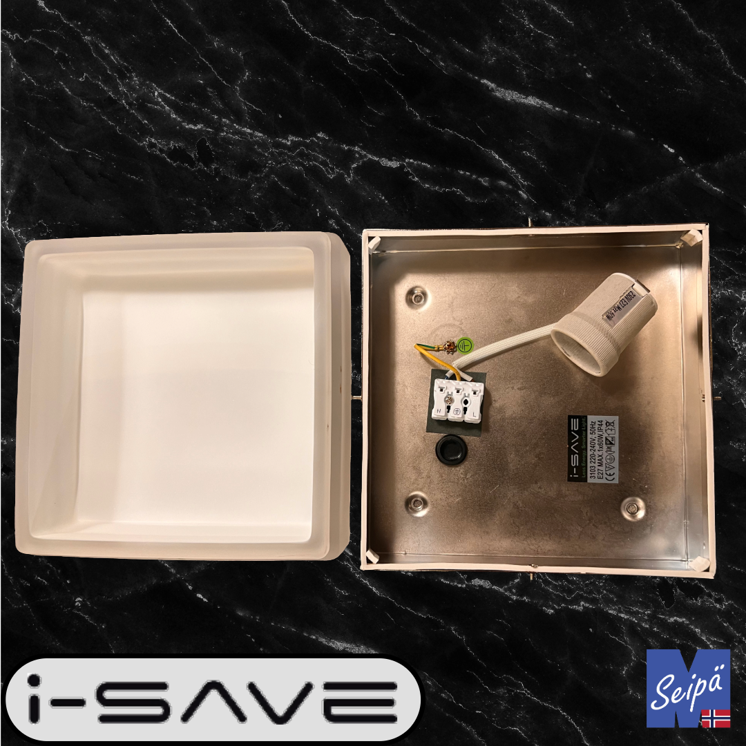 I-SAVE BASE LINE IP44 krom / opal 1xE27 maks 60W 3103