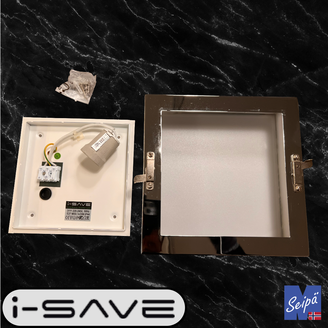 I-SAVE BASE EDGE IP44 krom / akryl 1xE27 maks 1x33W 3111