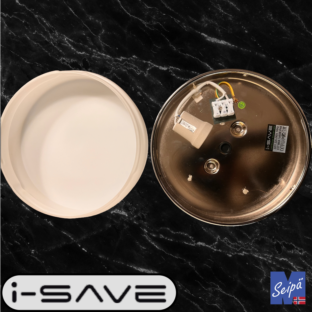 I-SAVE BASE ROUND IP44 krom / opal 1xE27 maks 60W 3201