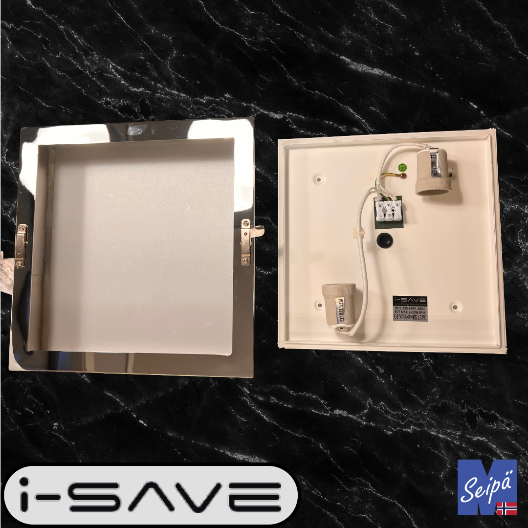 I-SAVE BASE FRAME IP44 krom / akryl 2xE27 maks 2x33W 3212