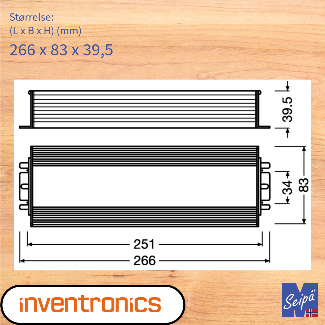 INVENTRONICS LED-DRIVER CV 12V IP66/IP67 30W 60W 150W 300W innendørs og utendørs