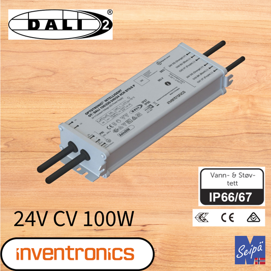 INVENTRONICS LED-DRIVER CV 24V DALI-2 IP66/IP67 100W 210W OPTOTRONIC® 4-kanals DT6 & DT8 Intelligent  innendørs og utendørs