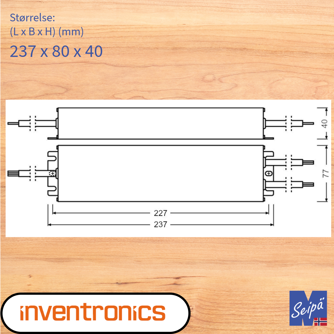 INVENTRONICS LED-DRIVER CV 24V DALI-2 IP66/IP67 100W 210W OPTOTRONIC® 4-kanals DT6 & DT8 Intelligent  innendørs og utendørs