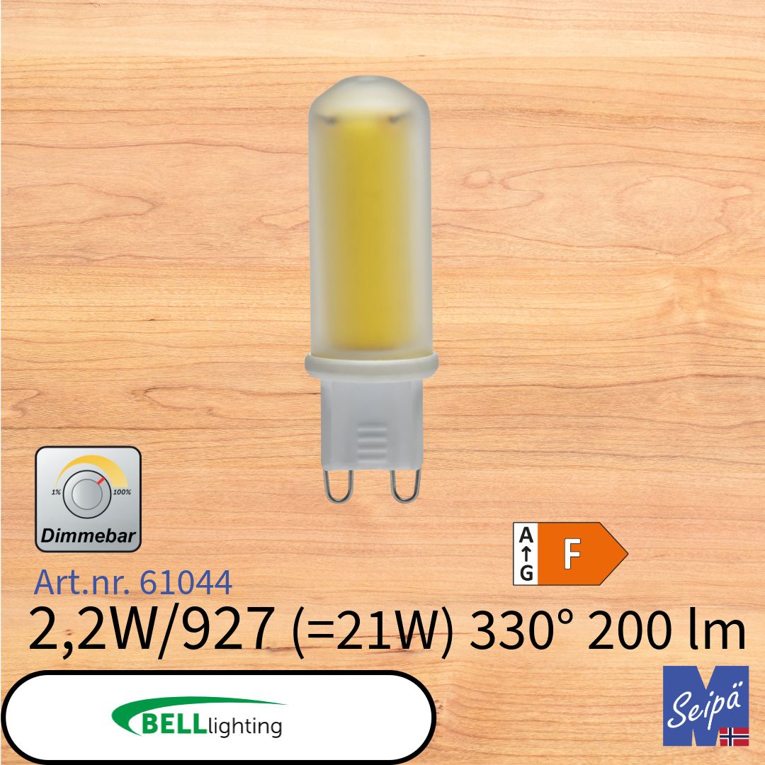 BELL LED-lyskilde G9-kapsel 230V / G4-kapsel 12V LED 2200K 2700K 4000K Art.nr. 05645 05674V2 60043V2 61042 61043 61044 61045 60227 60226