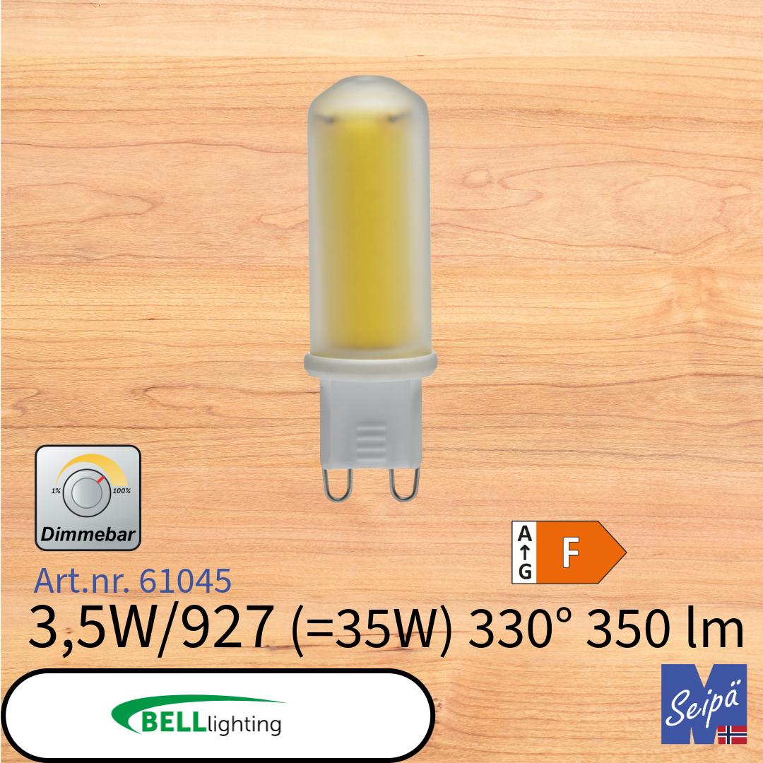 BELL LED-lyskilde G9-kapsel 230V / G4-kapsel 12V LED 2200K 2700K 4000K Art.nr. 05645 05674V2 60043V2 61042 61043 61044 61045 60227 60226