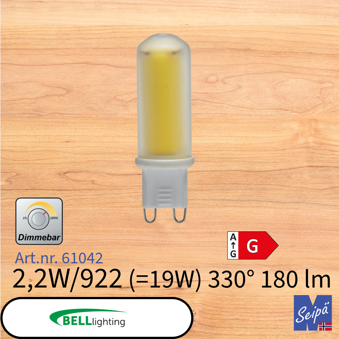 BELL LED-lyskilde G9-kapsel 230V / G4-kapsel 12V LED 2200K 2700K 4000K Art.nr. 05645 05674V2 60043V2 61042 61043 61044 61045 60227 60226