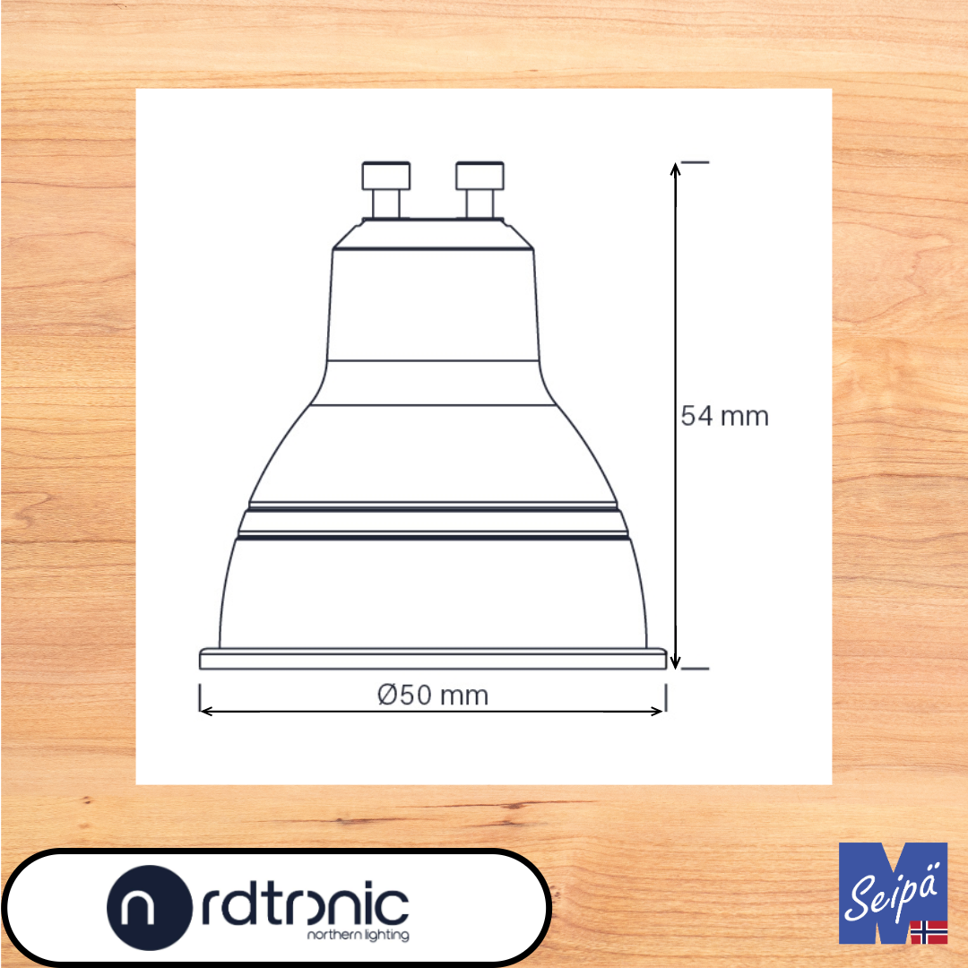 NORDTRONIC LED-lyskilde 10pk QPAR51 PAR16 grå GU10 36°, LED og 30.000 timer 2 års garanti 2700K 3000K 4000K Art.nr. 98111482-98111483-98111484