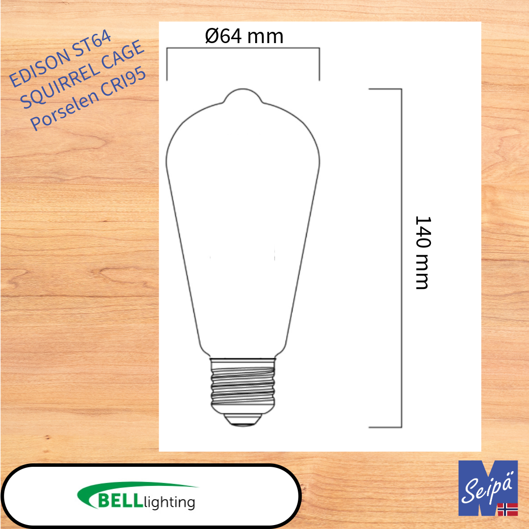 BELL LED-lyskilde Porselen Dobbelbelagt hvit EEK= F med skrusokkel, LED og hvitt glass 15.000 timer 2 års garanti Art.nr. 61046 61047 61048 61049